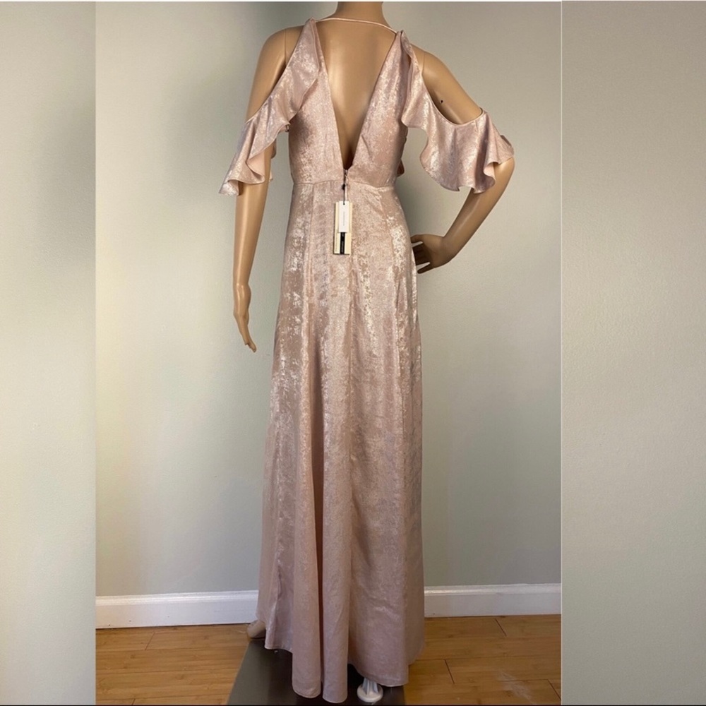 NEW TOPSHOP FOIL COLD-SHOULDER MAXI DRESS - Picture 7 of 8